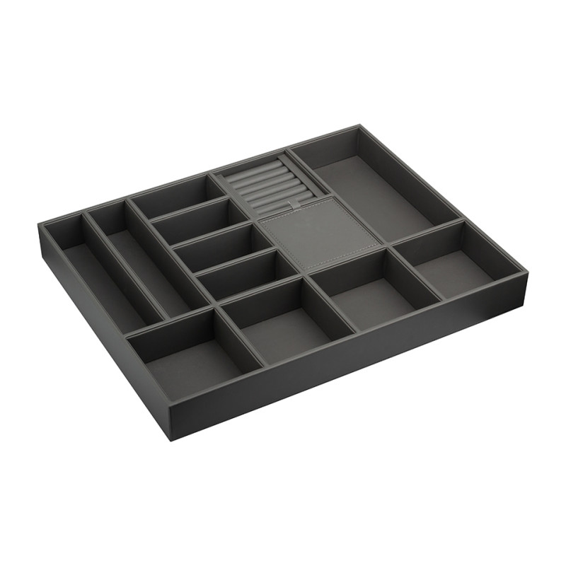 Porta jóias p/roupeiro STRONG StrongIn, MDF revestido a couro artificial antracite, L.622 x A.58 x P.473 MOD.700 mm