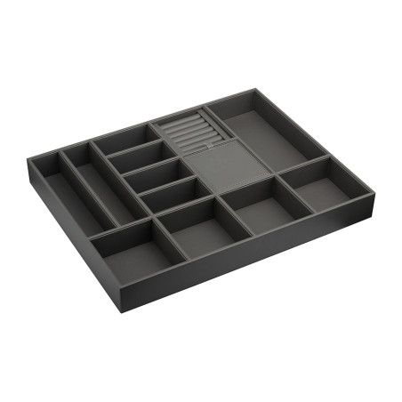 Porta jóias p/roupeiro STRONG StrongIn, MDF revestido a couro artificial antracite, L.622 x A.58 x P.473 MOD.700 mm