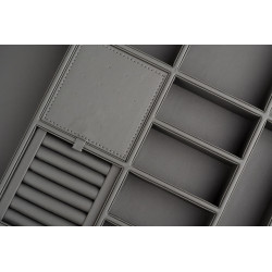 Porta jóias p/roupeiro STRONG StrongIn, MDF revestido a couro artificial antracite, L.822 x A.58 x P.473 MOD.900 mm