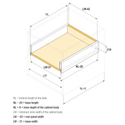 Kit gaveta c/amortecedor STRONG StrongMax slim/fina, silenciosa, extração total, 40 kg, branco, E.16, A.249 x C.600 mm