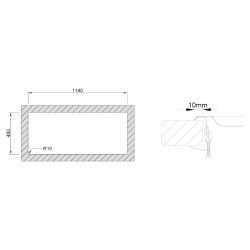 Lava louça RODI KERAN 116, duas pias laterais com escorredor reversível, inox polido, encastrar, 1160 x 500, MOD.800 mm