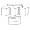 Kit/módulo inferior para lava louça Alvic, melamina branca, aglomerado estrutura 16 costa 8, A.800 x P.580 x L.700 mm
