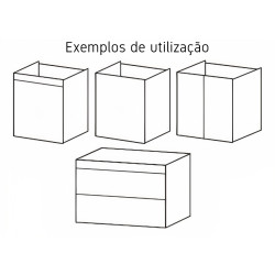 Kit/módulo inferior para lava louça Alvic, melamina cinza, aglomerado estrutura 16 costa 8, A.800 x P.580 x L.600 mm