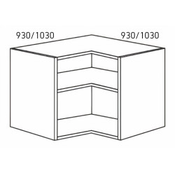 Kit/módulo inferior para canto L Alvic, melamina cinza, aglomerado estrutura 16 costa 8, A.700 x P.580 x 930 x 930 mm