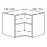 Kit/módulo inferior para canto L Alvic, melamina branca, aglomerado estrutura 16 costa 8, A.700 x P.580 x 1030 x 1030 mm