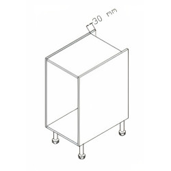 Kit/módulo inferior para canto L Alvic, melamina branca, aglomerado estrutura 16 costa 8, A.800 x P.580 x 1030 x 1030 mm