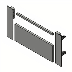 Perfil puxador p/gaveta interna STRONG StrongMax 336114, antracite, A.20 x L.10 x C.1100 mm