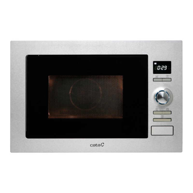 Micro-ondas de encastre CATA MC 25 D, inox, 25 lts, 5 níveis de potência até 900W, prato giratório Ø.315 mm, 60 cm