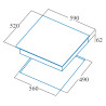 Placa de indução de encastrar com 4 bicos CATA IBG 6304 BK, vidro preto, 7,2kW, P.520 x L.590 mm, 59 cm