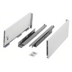 Kit gaveta c/amortecedor STRONG StrongMax slim/fina, silenciosa, extração total, 40 kg, branco, E.16, A.185 x C.600 mm