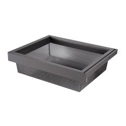 Cesto p/roupeiro extraível c/amortecedor STRONG, aramado castanho escuro, L.864 x P.420 x A.140, MOD.900 mm