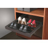 Sapateira p/roupeiro extraível c/amortecedor STRONG, castanho escuro, L.664 x P.420 x A.160, MOD.700 mm