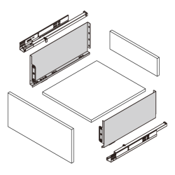 Lateral de gaveta super fina DTC Pure Box T81, branco, A.159 x C.500 mm (juntar N83, A22, Q52)