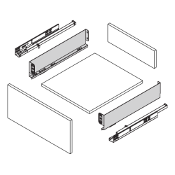 Lateral de gaveta super fina DTC Pure Box T79, antracite, A.84 x C.500 mm (juntar N83, A22, Q52)