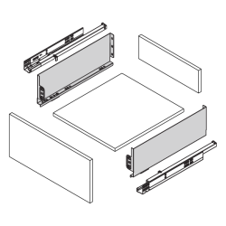 Lateral de gaveta super fina DTC Pure Box T80, branco, A.122 x C.450 mm (juntar N83, A22, Q52)
