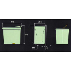 Stock-Off, balde lixo p/cozinha Gollinucci 220, tampa c/ab. aut., plástico branco, 13 lts, L.208 x P.343 x A.390, MOD.MÍN.450 mm