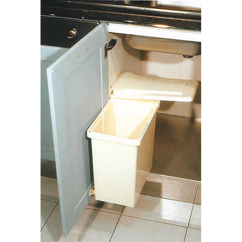 Stock-Off, balde lixo p/cozinha Gollinucci 220, tampa c/ab. aut., plástico branco, 13 lts, L.208 x P.343 x A.390, MOD.MÍN.450 mm