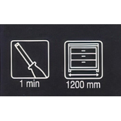 Stock-Off, gavetão multiusos Gollinucci 365, plástico cinza/quartzo, A.134 x L.1103-1140 x P.422-490, MOD.1200 mm