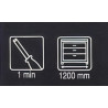 Stock-Off, gavetão multiusos Gollinucci 365, plástico cinza/quartzo, A.134 x L.1103-1140 x P.422-490, MOD.1200 mm