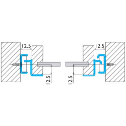 Corrediça de gaveta c/roda de nylon MADE IN ITALY F98, extração parcial c/self close, aço cinza, C.300 mm (c/roda silenciosa)