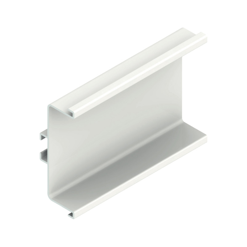 Puxador atual perfil, gola horizontal C Monza, alumínio branco mate, P.26 x A.70 x C.4000 mm