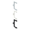 Puxador atual perfil, canto exterior p/perfil gola C Monza, plástico branco mate, A.70 mm