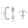 Puxador atual perfil, canto exterior p/perfil gola C Monza, plástico branco mate, A.70 mm