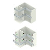 Puxador atual perfil, canto exterior p/perfil gola C Monza, plástico branco mate, A.70 mm