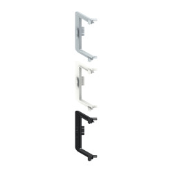Puxador atual perfil, canto interior p/perfil gola C Monza, plástico branco mate, A.70 mm