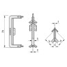 Puxador atual perfil, canto interior p/perfil gola C Monza, plástico branco mate, A.70 mm