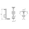 Puxador atual perfil, canto exterior p/perfil gola L Monza, plástico branco mate, A.57 mm