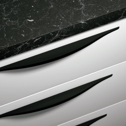 Puxador atual, asa ponte SCH 825.256.08, zamak lacado preto, 2 furos distância 256, L.20 x A.11 x C.446 mm