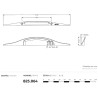 Puxador atual, asa ponte SCH 825.160.08, zamak lacado preto, 2 furos distância 160, L.20 x A.10 x C.280 mm