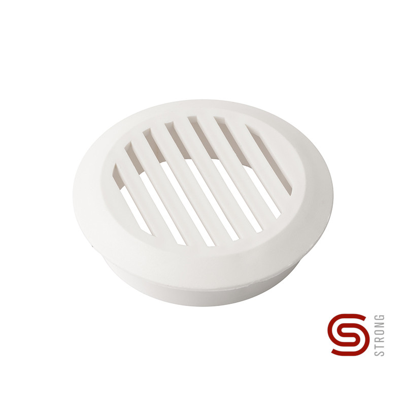 Grelha/respiro de ventilação redonda STRONG 11381, plástico branco, A.17 x Ø.50 mm