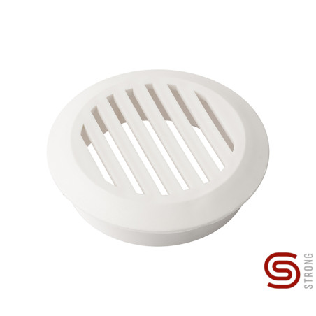Grelha/respiro de ventilação redonda STRONG 11381, plástico branco, A.17 x Ø.50 mm