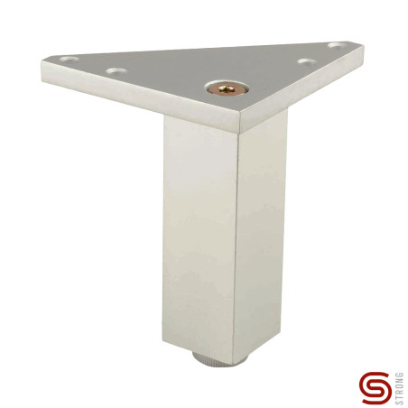 Pé para mobiliário/móveis com afinação STRONG StrongLegs FA002, alumínio, base 80 x 80, corpo 30 x 30, pé Ø.20, A.100/115 mm