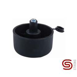 Pé nivelador c/afinação STRONG, plástico preto, corpo Ø.50, base Ø.25, perno Ø.10, A.27 mm