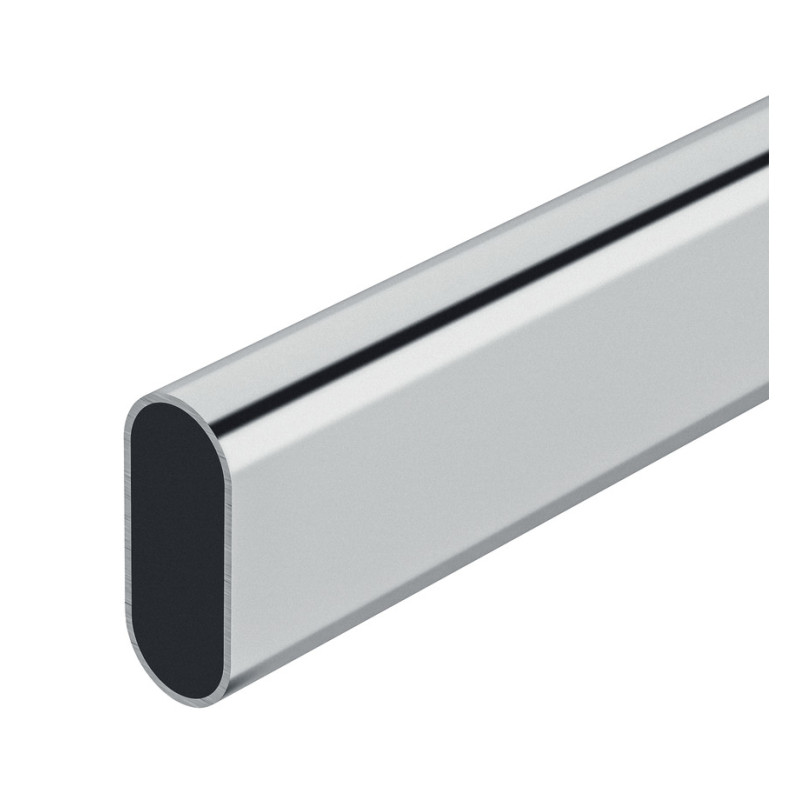 Varão oval de roupeiro HAFELE 801.03.212, aço cromado, E.0,7 x 30 x 15 x 2500 mm