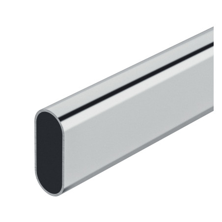 Varão oval de roupeiro HAFELE 801.03.212, aço cromado, E.0,7 x 30 x 15 x 2500 mm