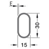 Varão oval de roupeiro HAFELE 801.03.212, aço cromado, E.0,7 x 30 x 15 x 2500 mm