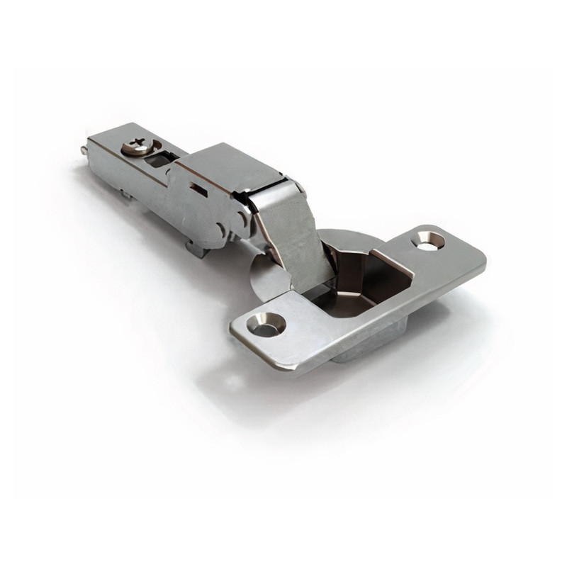 Dobradiça curva 8 com clic e amortecedor DANCO F290MMM44, braço em aço niquelado, copo Ø.35 furação 48 mm, abertura 110º