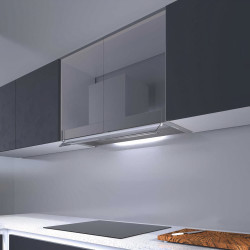 Exaustor de encastre CATA CORONA X 80, inox, CE.A 283W, 1 tira LED, som 50-65dB, fluxo ar 4 velocidades 340-850m3/h, 80 cm