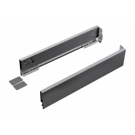 Lateral de gaveta STRONG StrongMax slim/fina, esquerda + direita, antracite, E.16, A.89 x C.500 mm (juntar corrediça)