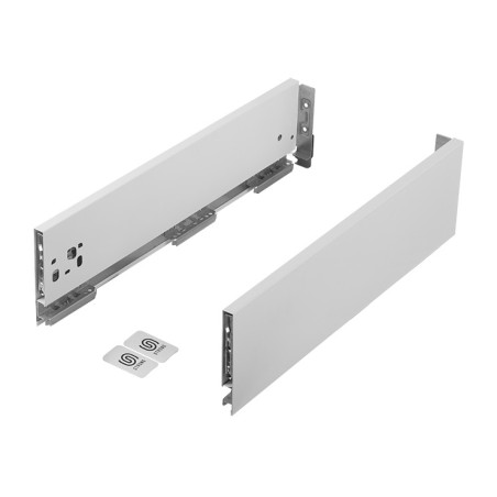 Lateral de gaveta STRONG StrongMax slim/fina, esquerda + direita, branco, E.16, A.121 x C.500 mm (juntar corrediça)