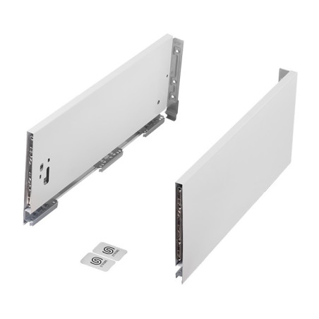 Lateral de gaveta STRONG StrongMax slim/fina, esquerda + direita, branco, E.16, A.185 x C.400 mm (juntar corrediça)