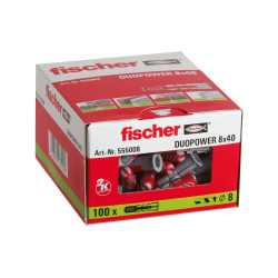 Bucha nylon dois componentes Fischer DuoPower 8 x 40 mm