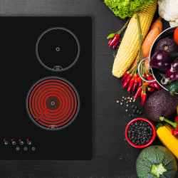 Placa vitrocerâmica de encastrar c/4 zonas de cozedura CATA TN 604 B, vidro preto, 6kW, P.520 x L.590 mm, 59 cm