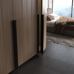 Puxador atual perfil, JNF IN.22.500.500, alumínio preto, furos distância 150, E.3/6 x L.80 x A.40 x C.500 mm