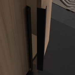 Puxador atual perfil, JNF IN.22.500.500, alumínio preto, furos distância 150, E.3/6 x L.80 x A.40 x C.500 mm