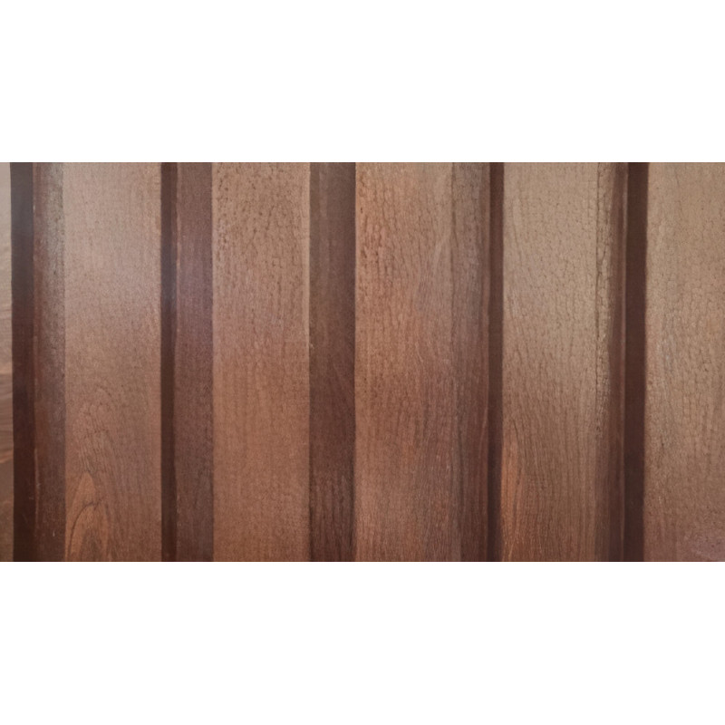 Perfil ripado p/exterior RP11.FOS, plástico alveolar todo revestido PVC nogueira, 2800 x 143 x 24 mm (caixa c/2 m2)